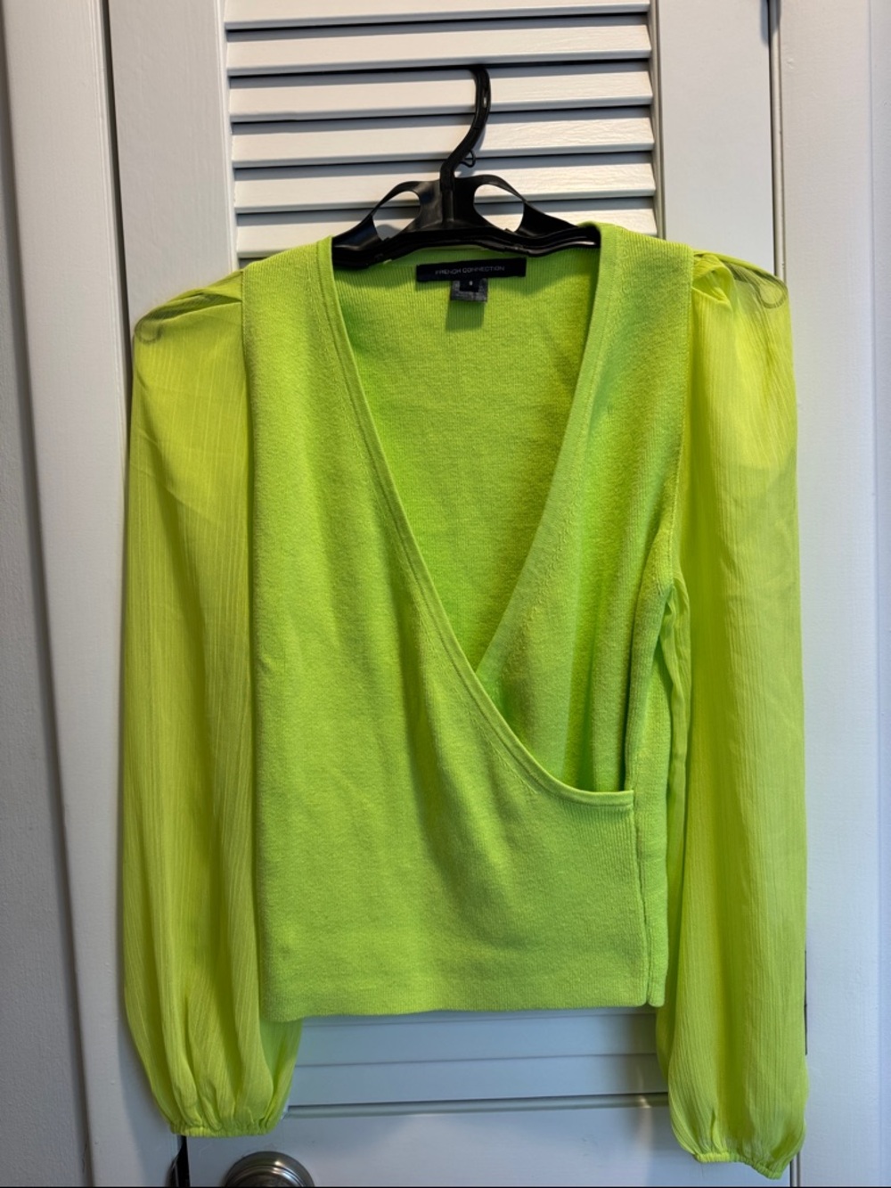 French Connection Neon Lime Knit Top